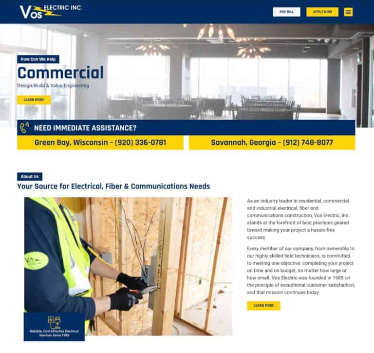 Vos Electric new website PR
